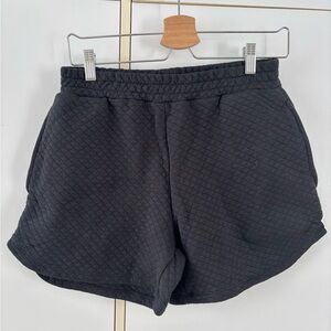 Livom Women Small Black Quilted Shorts Casual Comfy Elastic Waist Loungewear